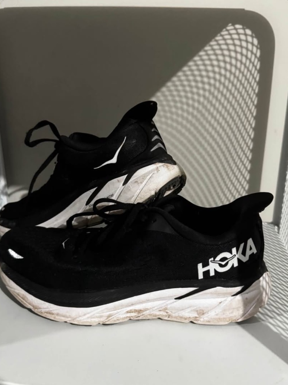 Hoka Women's Black and White Road Running Shoes